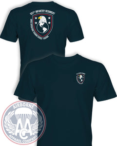 551st Infantry Regiment Jungle Operations Training Course–Panama (JOTC-P) T-Shirt in Navy Blue, front and back graphics with Western Hemisphere Command patch