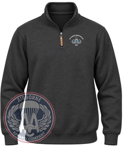 551st Parachute Infantry Battalion GOYA! Quarter-Zip Pullover in Black Heather