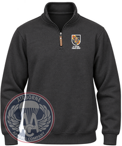 5th Special Forces Group Striped Flash Quarter-Zip Pullover in Black Heather
