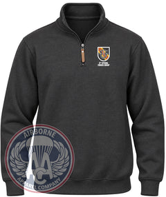 5th Special Forces Group Striped Flash Quarter-Zip Pullover in Black Heather