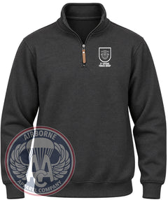 5th Special Forces Group Black Flash Quarter-Zip Pullover in Black Heather
