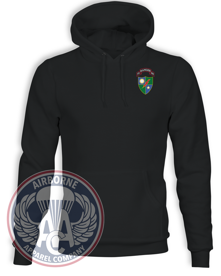 75th Ranger Regiment Regiment, scroll and crest, Black Champion hoodie