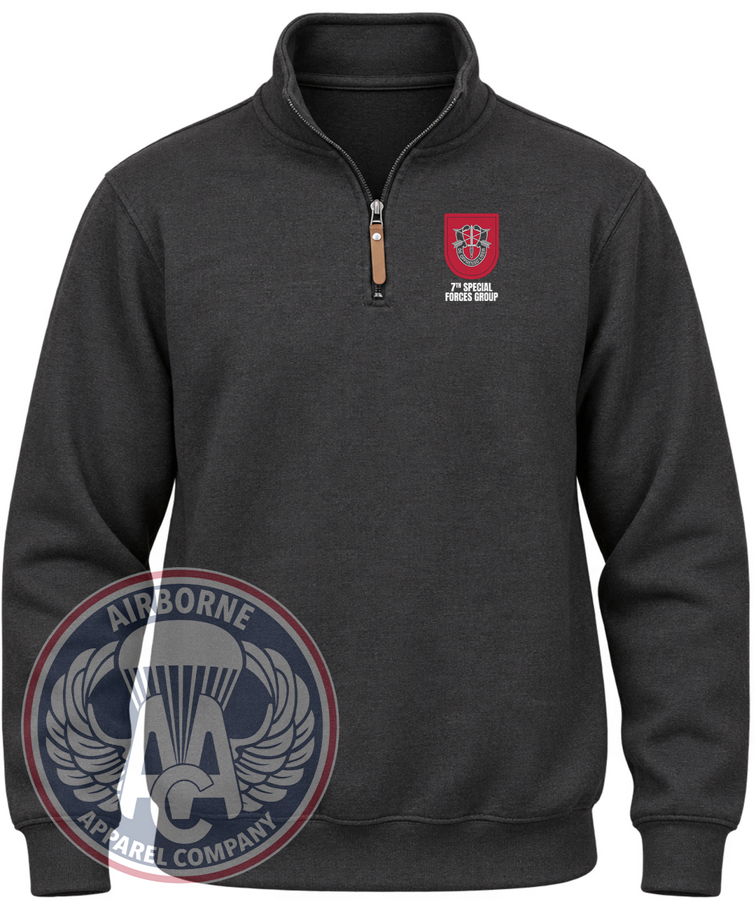 7th Special Forces Group Flash Quarter-Zip Pullover in Black Heather