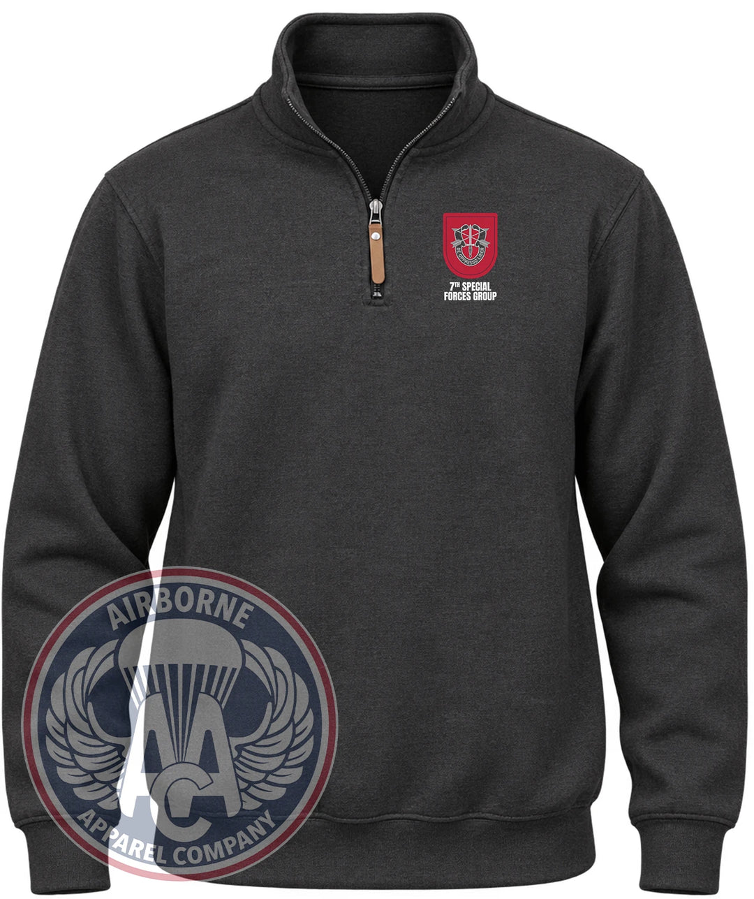 7th Special Forces Group Flash Quarter-Zip Pullover in Black Heather