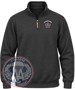 82nd Airborne Quarter-Zip Pullover in Black Heather