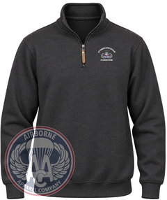 82nd Forward Support Battalion Quarter-Zip Pullover in Black Heather
