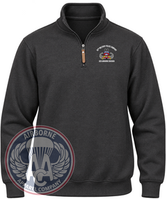 82nd Military Police Company Quarter-Zip Pullover in Black Heather