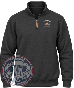 82nd Signal Battalion Quarter-Zip Pullover in Black Heather