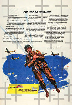 Vintage "30 Seconds" Kelvinator Airborne Ad 13" x 19" Reproduction