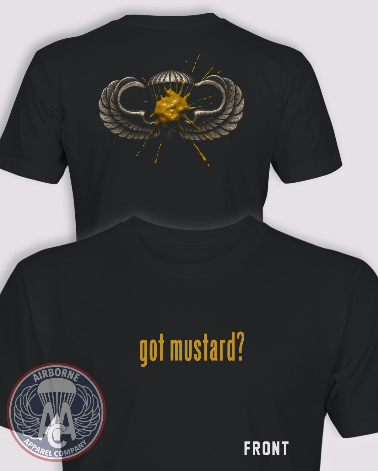 Got Mustard? Mustard Stain T-Shirt – Airborne Apparel Co.