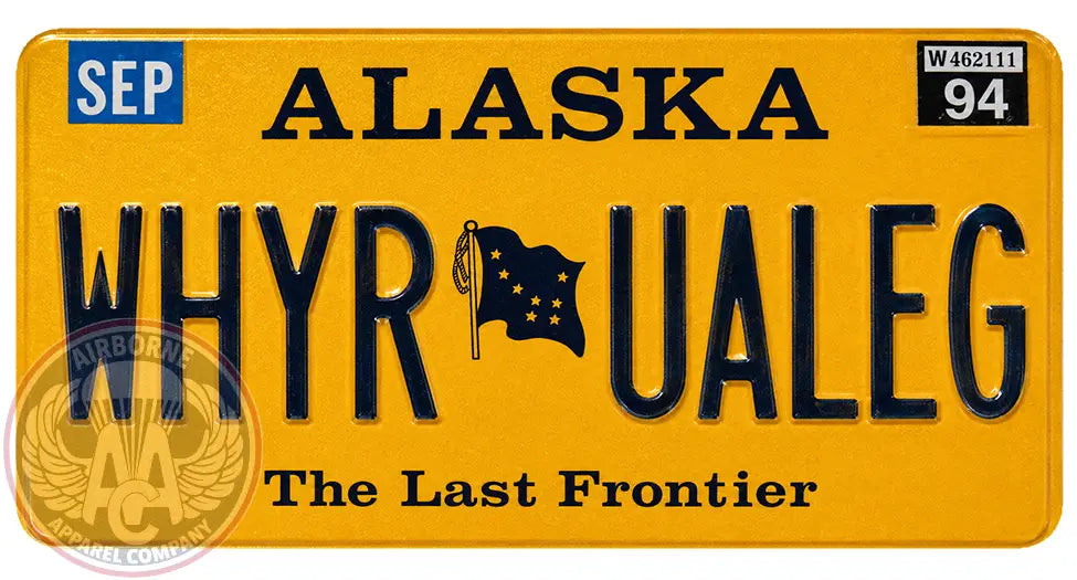 WHYRUALEG 12" x 6" License Plate