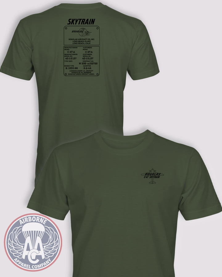 Douglas C-47 Data Plate T-Shirt