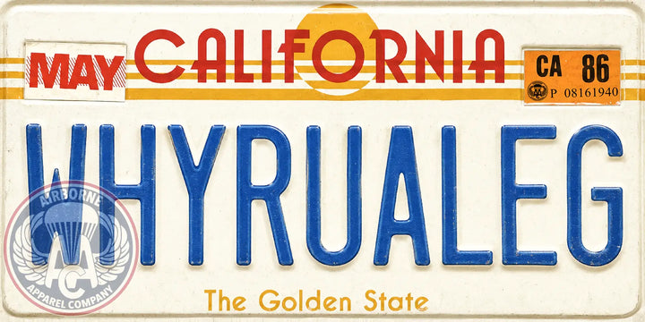 WHYRUALEG 12" x 6" License Plate