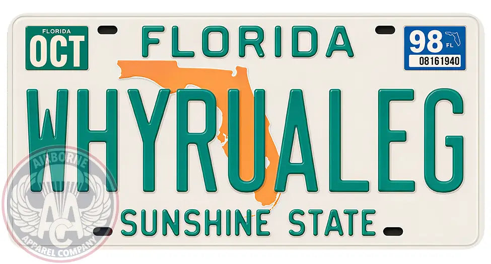 WHYRUALEG 12" x 6" License Plate