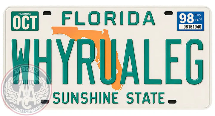 WHYRUALEG 12" x 6" License Plate