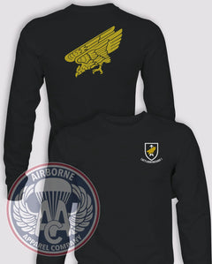 Luftlandebrigade 1 (German 1st Airborne Brigade) Long-Sleeve T-Shirt, Black, front and back views