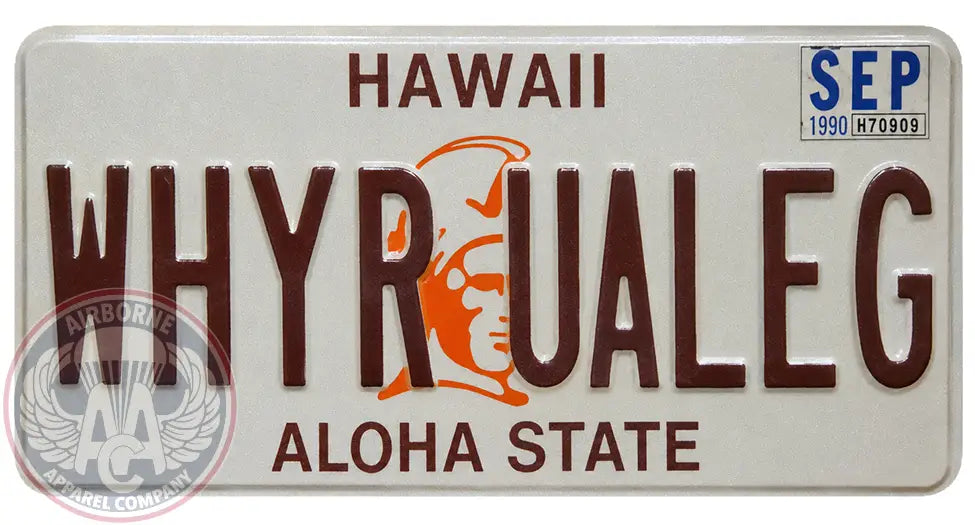 WHYRUALEG 12" x 6" License Plate