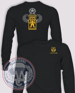 JRTC 1-509 OPFOR Replica Long-Sleeve T-Shirt, Black, front and back views
