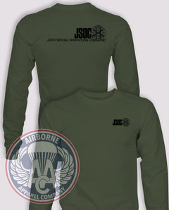 Joint Special Operations Command (JSOC) Long-Sleeve T-Shirt, OD Green, front and back views