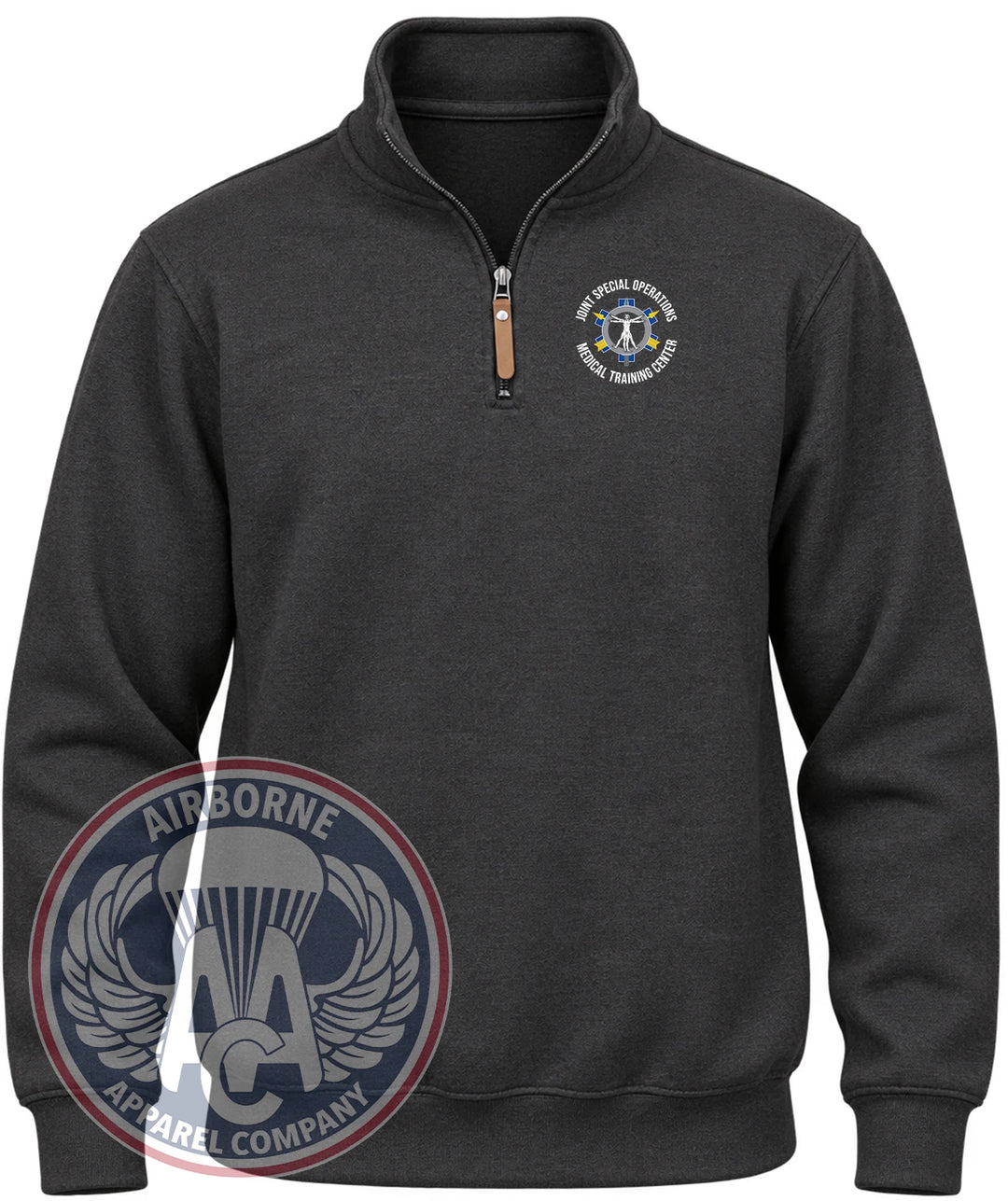 Joint Special Operations Medical Training Center Quarter-Zip Pullover in Black Heather
