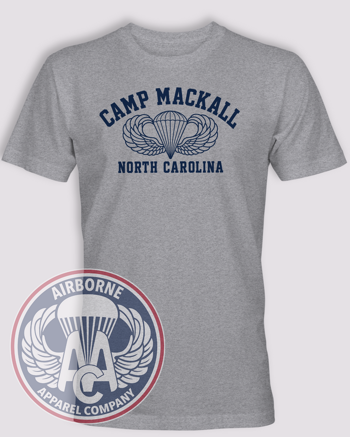 WWII Camp Mackall Reproduction T-shirt in Heather Gray