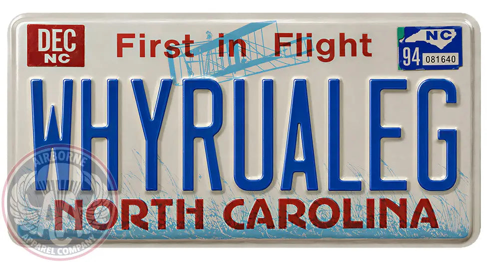 WHYRUALEG 12" x 6" License Plate