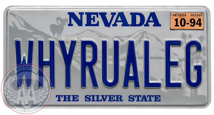 WHYRUALEG 12" x 6" License Plate