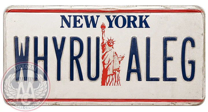 WHYRUALEG 12" x 6" License Plate