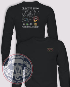 Objective Rhino 25th Anniversary Long-Sleeve T-Shirt, Black, front and back views