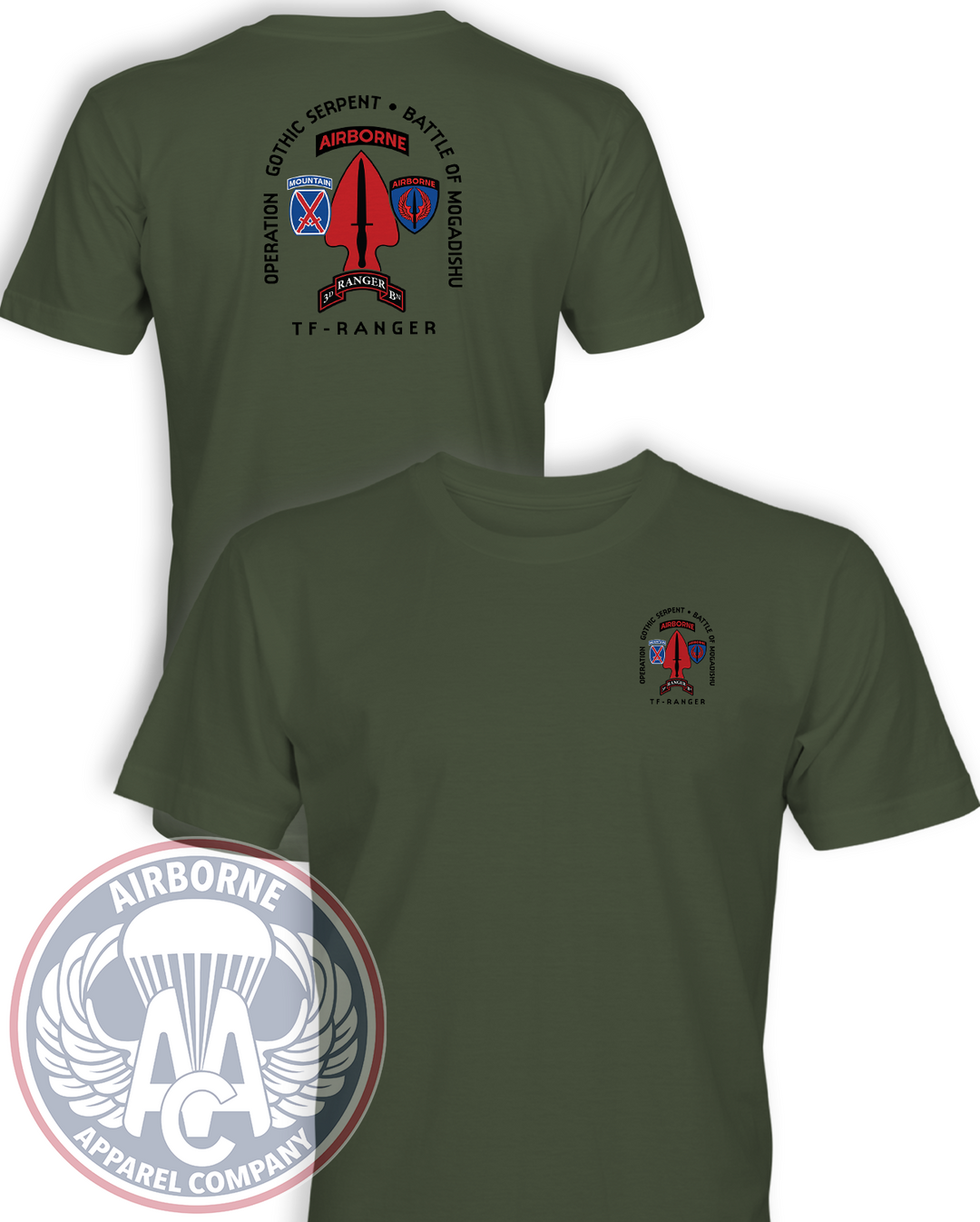 Operation Gothic Serpent Task Force Ranger od front and back mockup