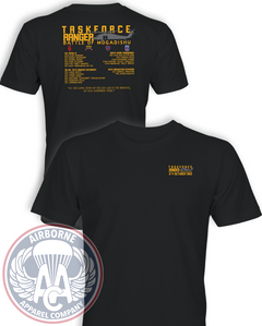 Battle of Mogadishu Fallen cotton T-shirt, black, front and back