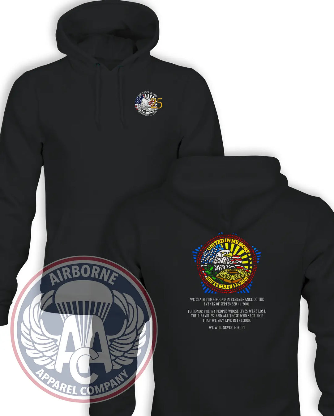 Pentagon 9/11 25th Anniversary Tribute Champion Powerblend Hoodie in Black