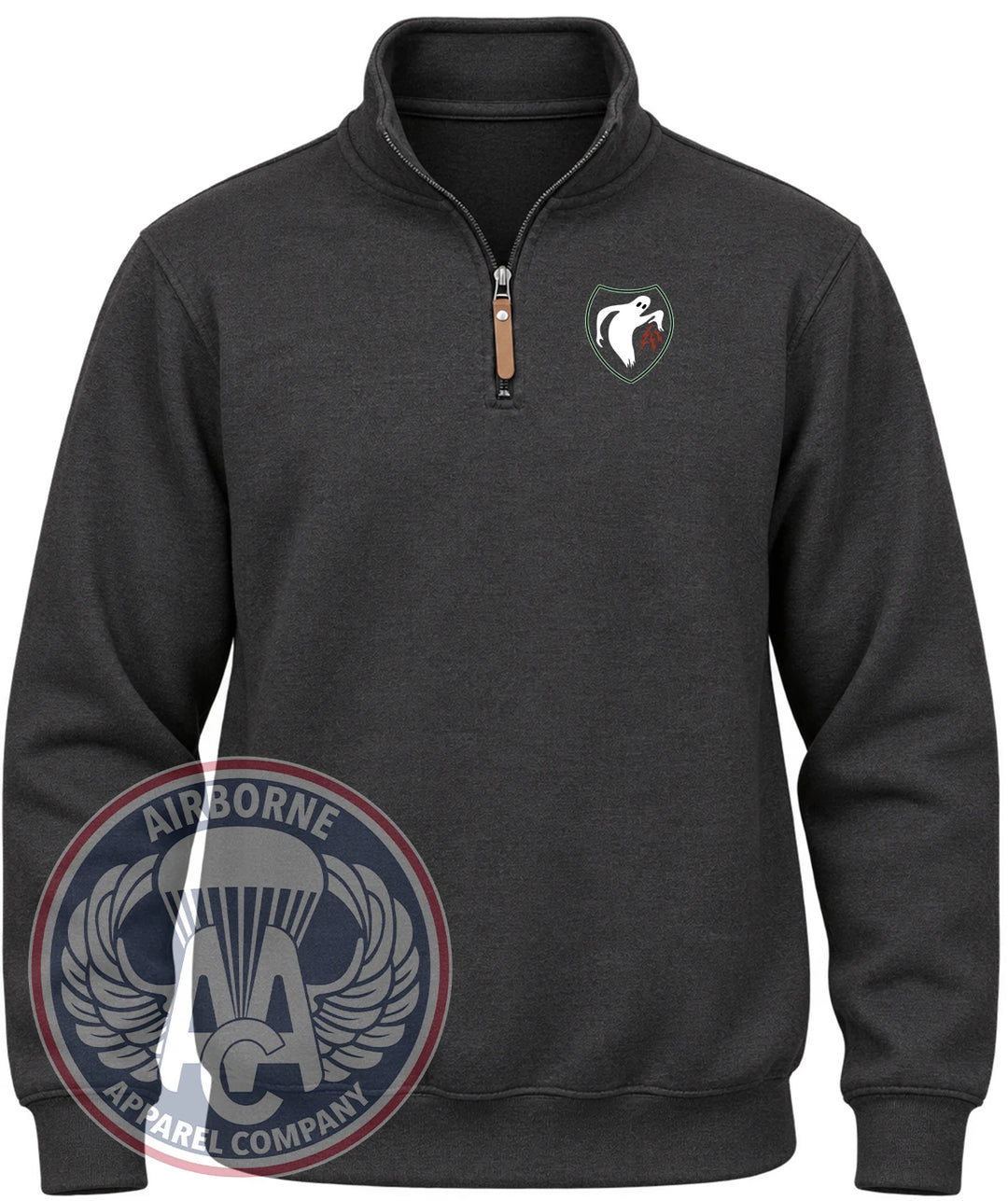 PSYOP Ghost Army Quarter-Zip Pullover in Black Heather