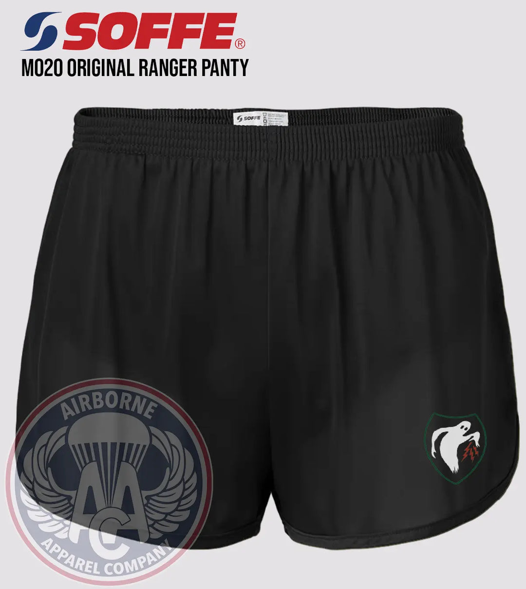 PSYOP Ghost Army black Ranger Panties/Silkies with distressed thigh emblem
