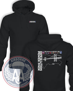 Operation Power Pack Hoodie in Black, front and back