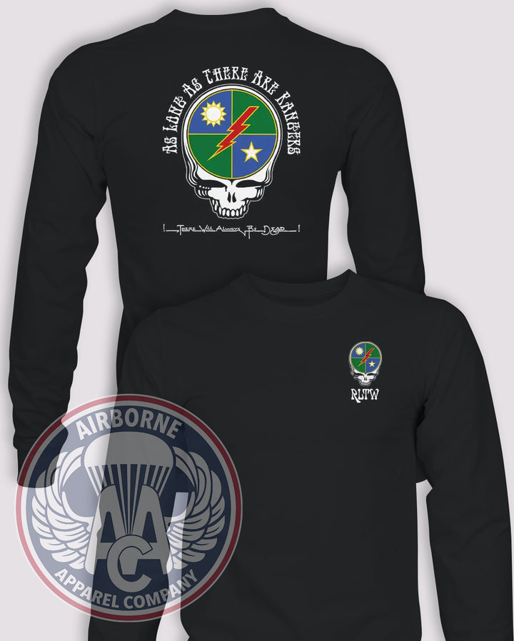 As Long As There Are Rangers, There Will Always Be Dead Long-Sleeve T-Shirt, Black, front and back views