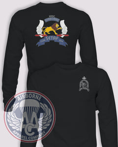 HHC SETAF Reproduction Long-Sleeve T-Shirt, Black, front and back views