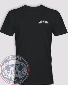 Jedburgh Wings SF Heritage T-Shirt, Modern Graphic Look in Black