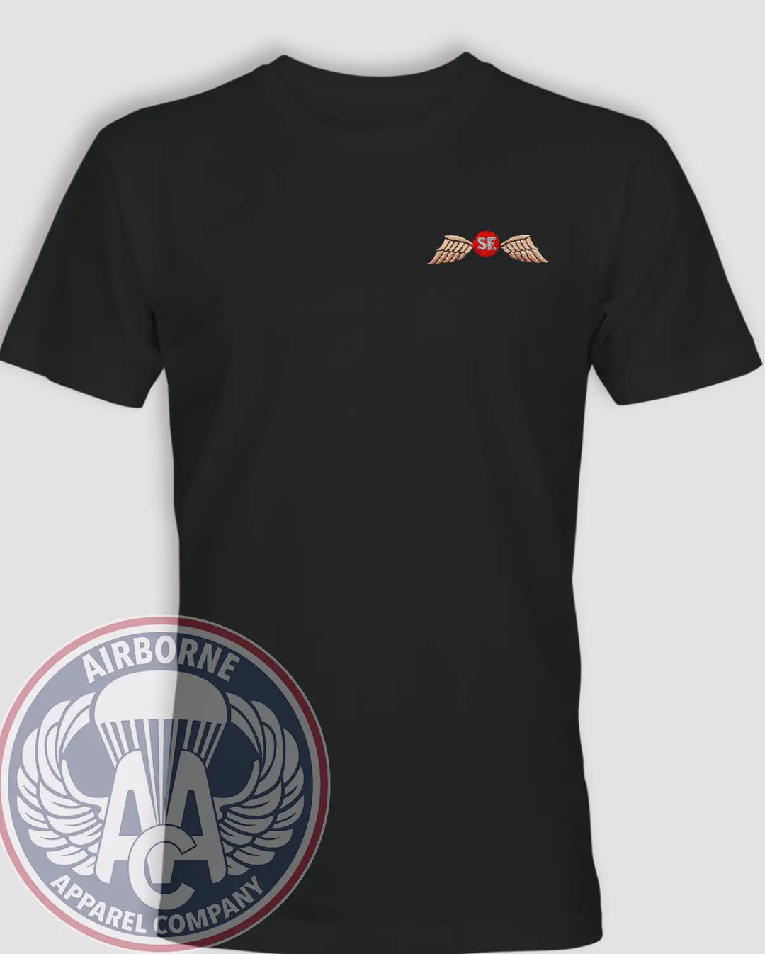 Jedburgh Wings SF Heritage T-Shirt, Vintage Stitched Look in Black