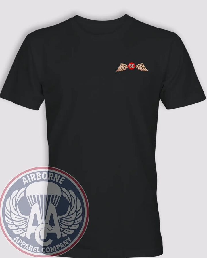 Jedburgh Wings SF Heritage T-Shirt, Vintage Stitched Look in Black