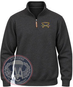 U.S. Scouts Quarter-Zip Pullover in Black Heather