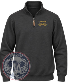 U.S. Scouts Quarter-Zip Pullover in Black Heather