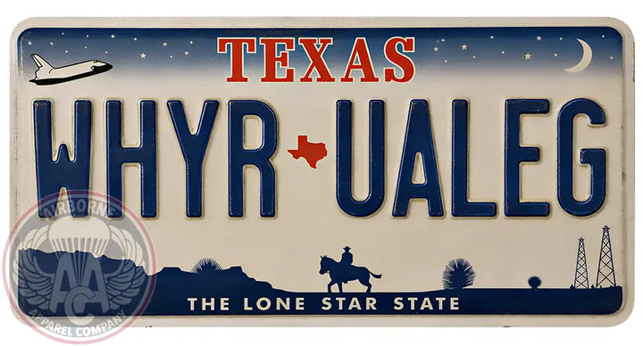 WHYRUALEG 12" x 6" License Plate
