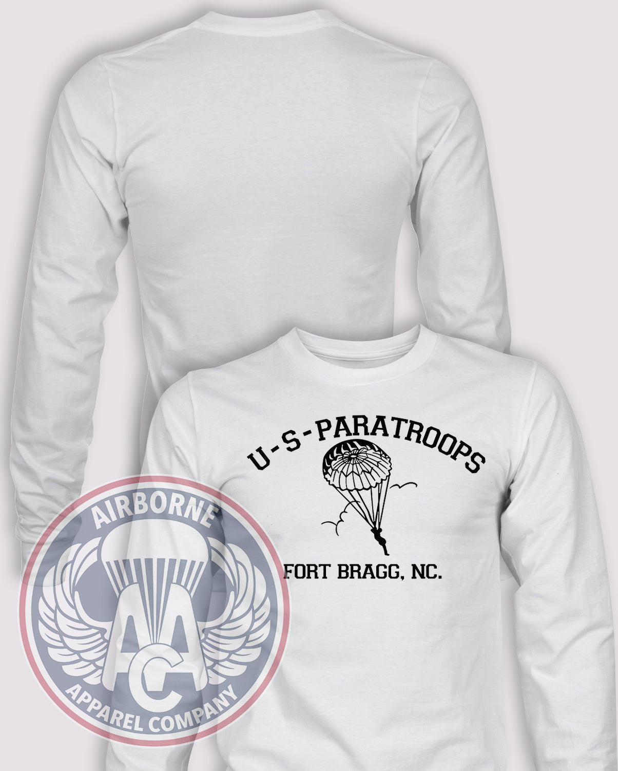 Fort Bragg US Paratroops Long Sleeve T-shirt – Airborne Apparel Co.