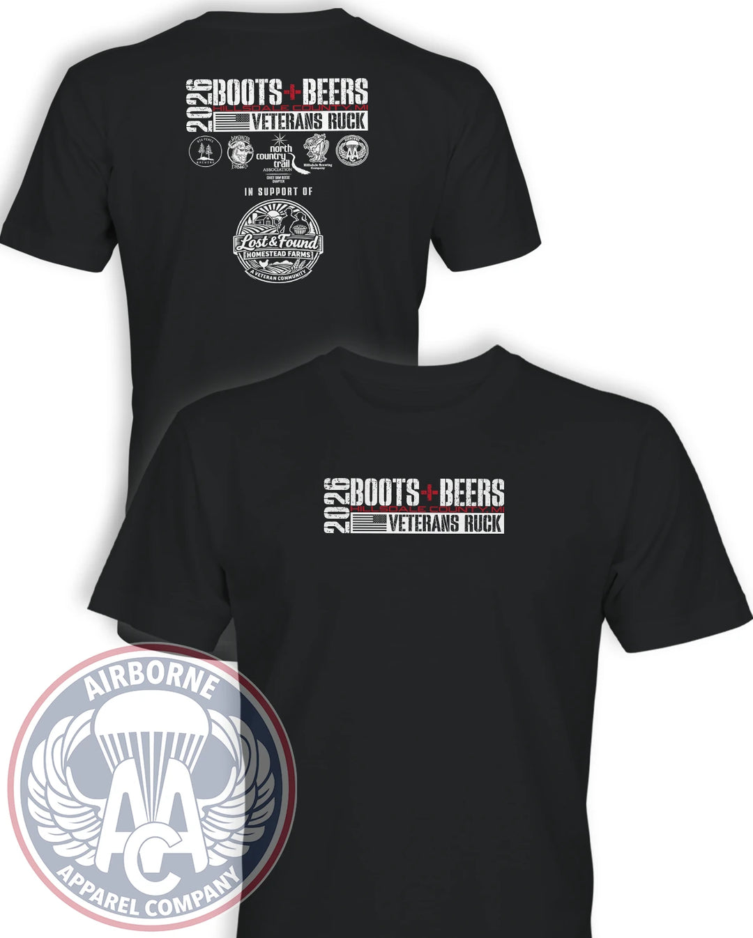 Operation Boots + Beers Fund Raiser T-Shirt in Black