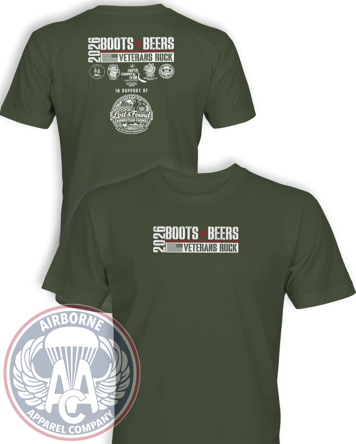 Operation Boots + Beers Fund Raiser T-Shirt in OD Green