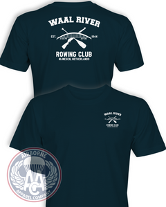Waal River Rowing Club Navy T-shirt, front and back
