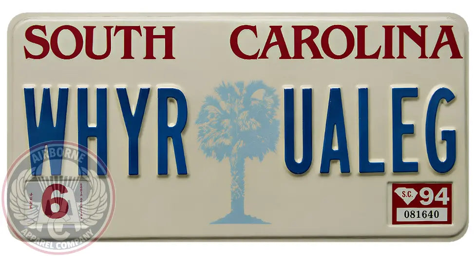 WHYRUALEG 12" x 6" License Plate