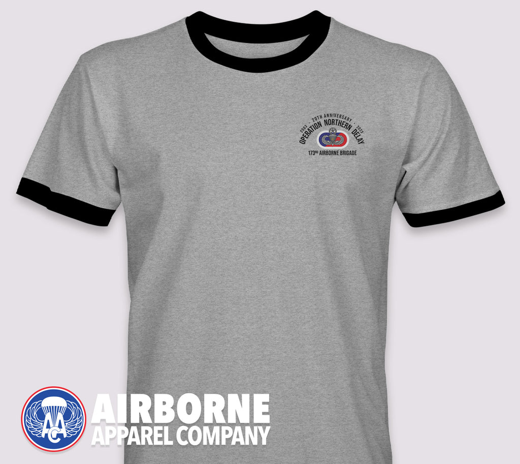 173rd Airborne Northern Delay (CAB) 20th Anniversary Ringer Tee